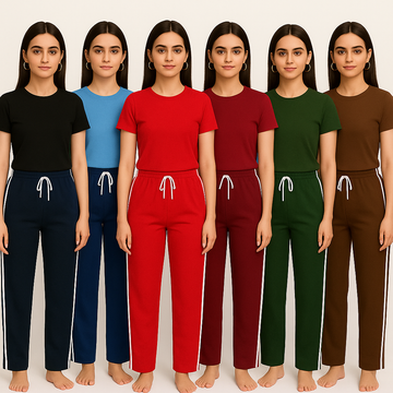 Pack of 6 Aero Deck Side-Strip Jersey Trousers for Her – Random Colors