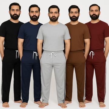 Pack of 5 Side Strip Jersey Trousers – Random Colors