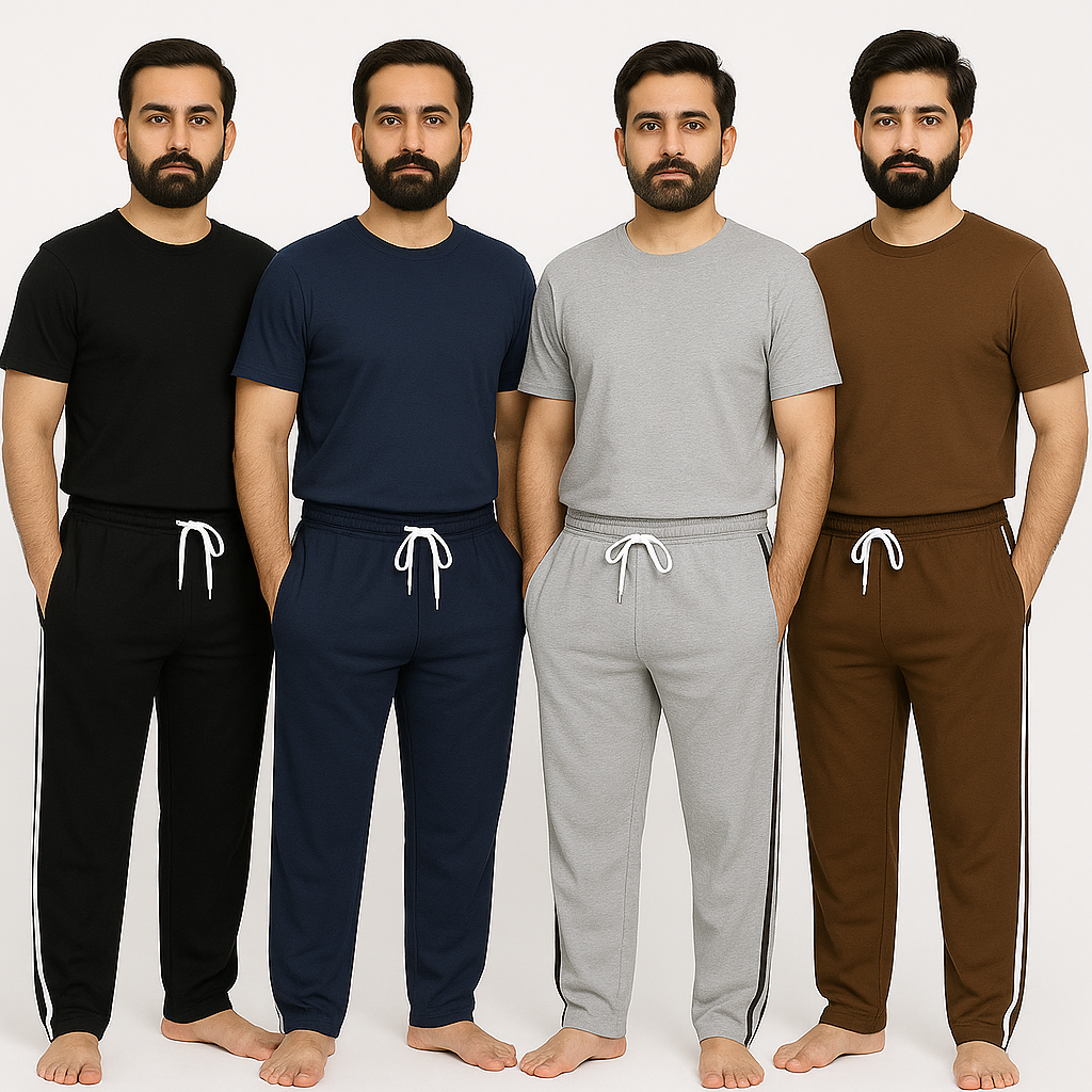 Pack of 4 Side Strip Jersey Trousers – Random Colors