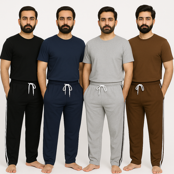 Pack of 4 Side Strip Jersey Trousers – Random Colors