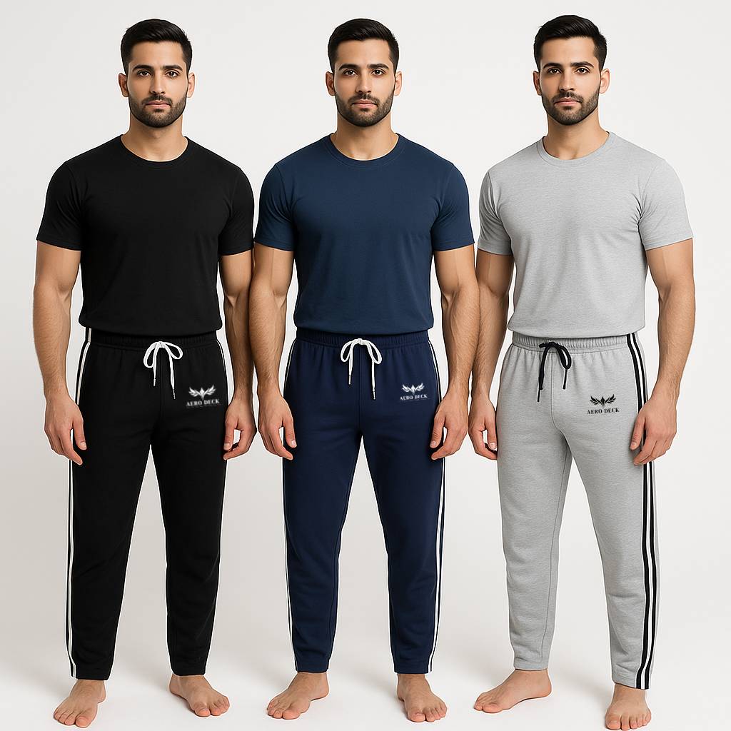 Pack of 3 Side Strip Jersey Trousers – Random Colors