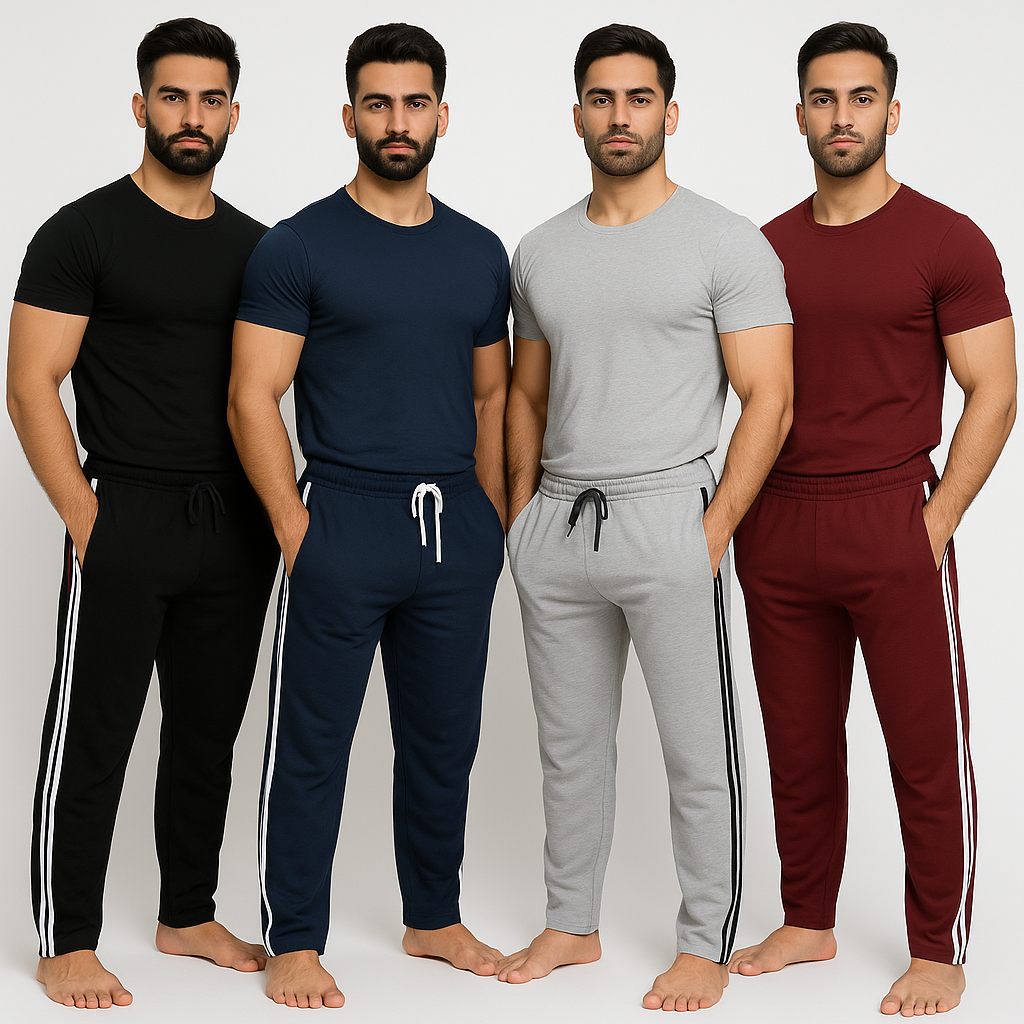Pack of 4 Side Strip Jersey Trousers – Random Colors
