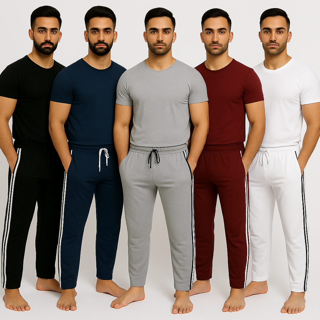 Pack of 5 Side Strip Jersey Trousers – Random Colors