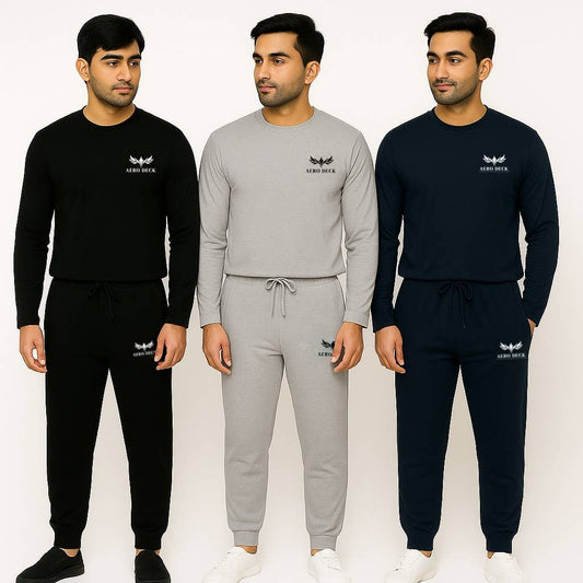 Pack of 3 – Men’s Full-Sleeve Co-ord Set (Sweatshirt + Joggers)